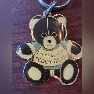 Swib Adorable Vintage Teddy Bear Keychain - Black and Gold